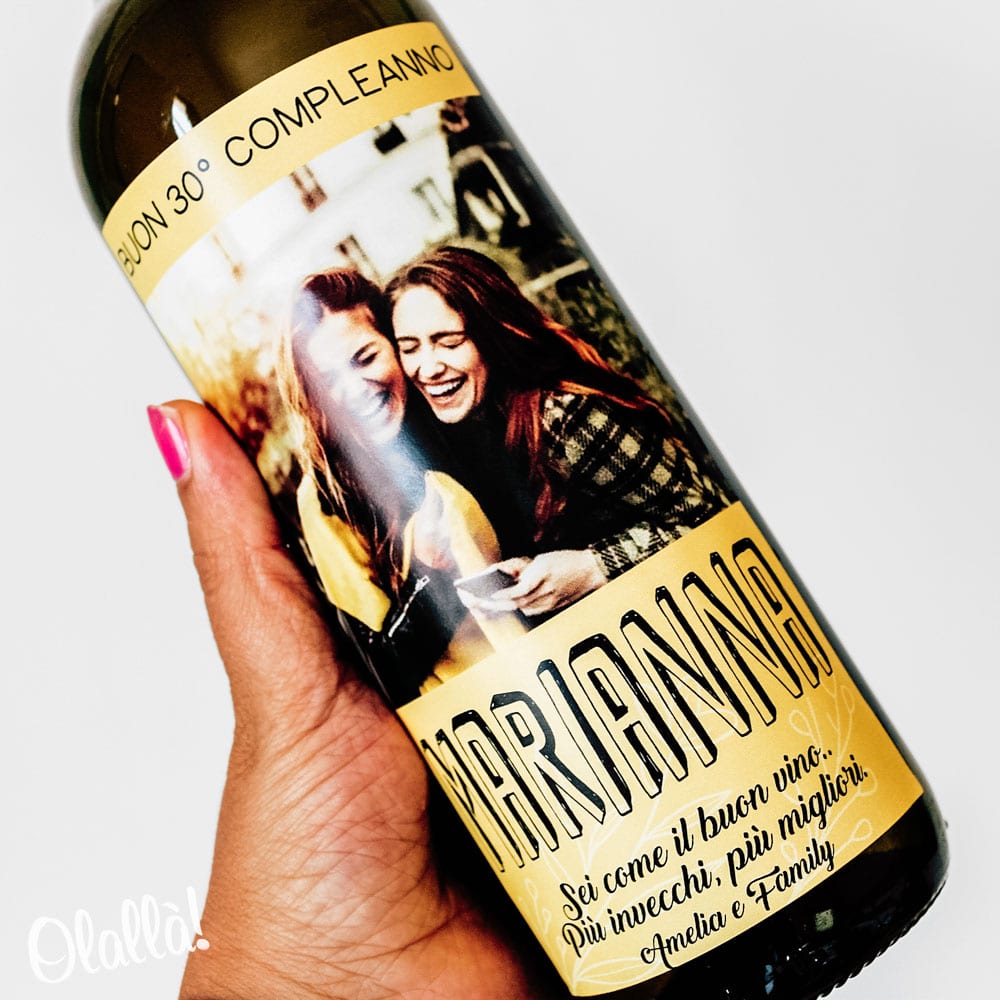 Bottiglia Personalizzata per Amica con Foto - Idea Regalo Compleanno