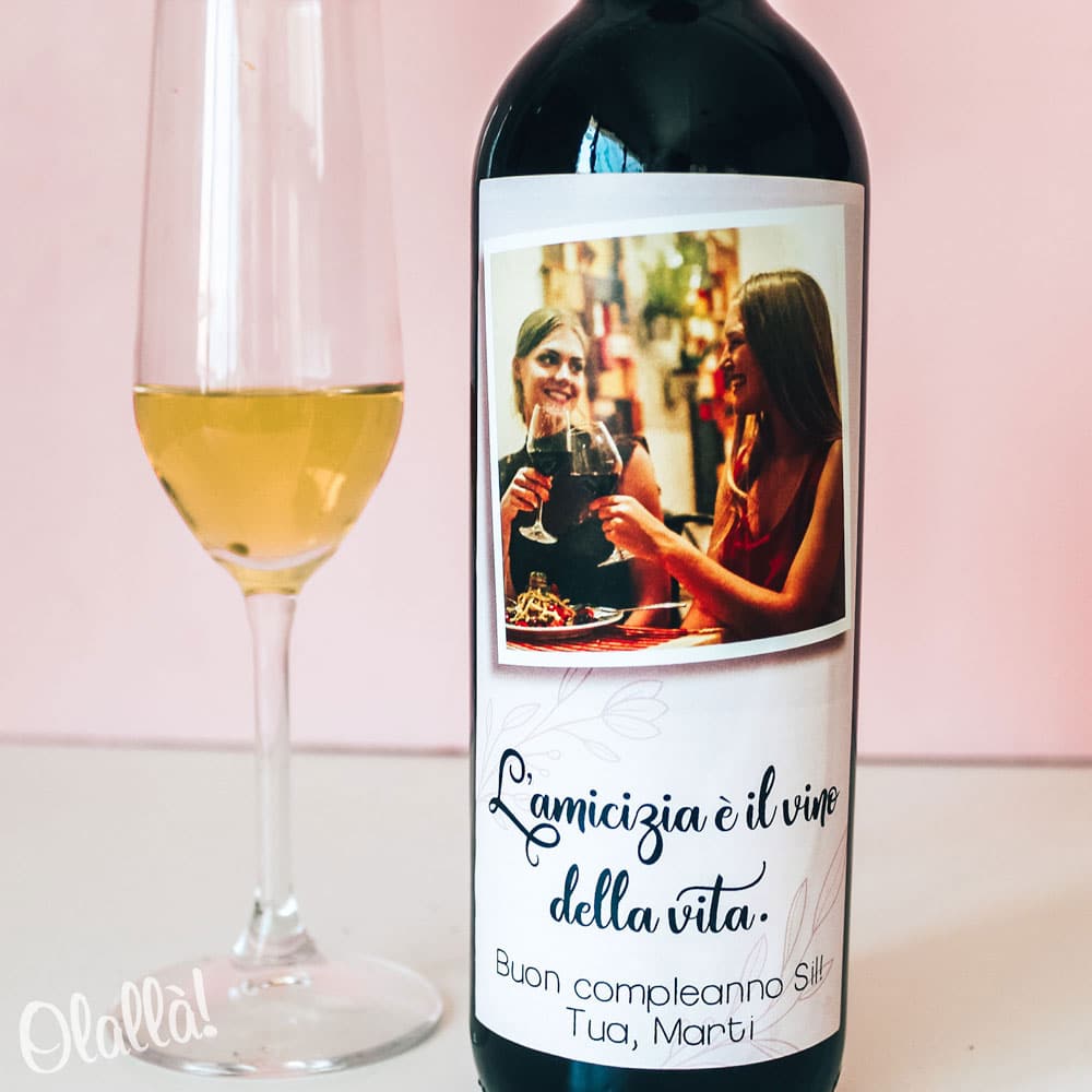 Bottiglia Personalizzata con Foto stile Polaroid - Idea Regalo Amica - immagine 2