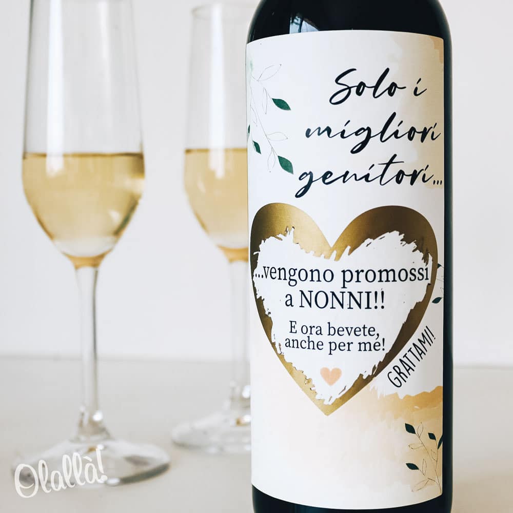 Bottiglia "Gratta e Vinci" Personalizzata con Frase Segreta - Idea per Annunciare la Gravidanza - immagine 3