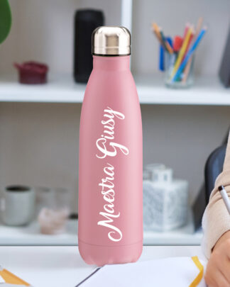 Borraccia Personalizzata con il Nome dell'Insegnante e la tua Dedica - Regalo Maestra di Fine Anno