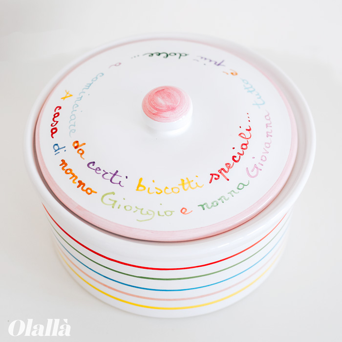 Biscottiera in Ceramica Realizzata e Dipinta a Mano, Personalizzata con Dedica per i Nonni - Idea Regalo Festa dei Nonni - immagine 6
