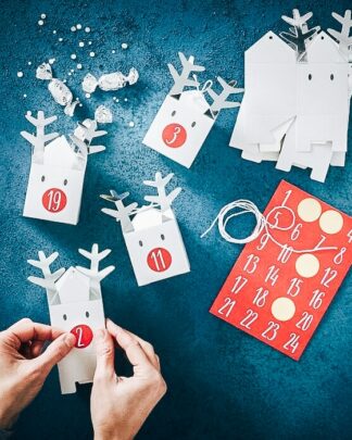 Kit Calendario dell'Avvento con Scatoline a forma di Renna