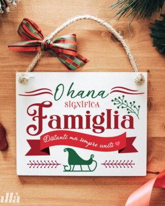 Targhetta Colorata Famiglia Natalizia - Idea Regalo a Distanza