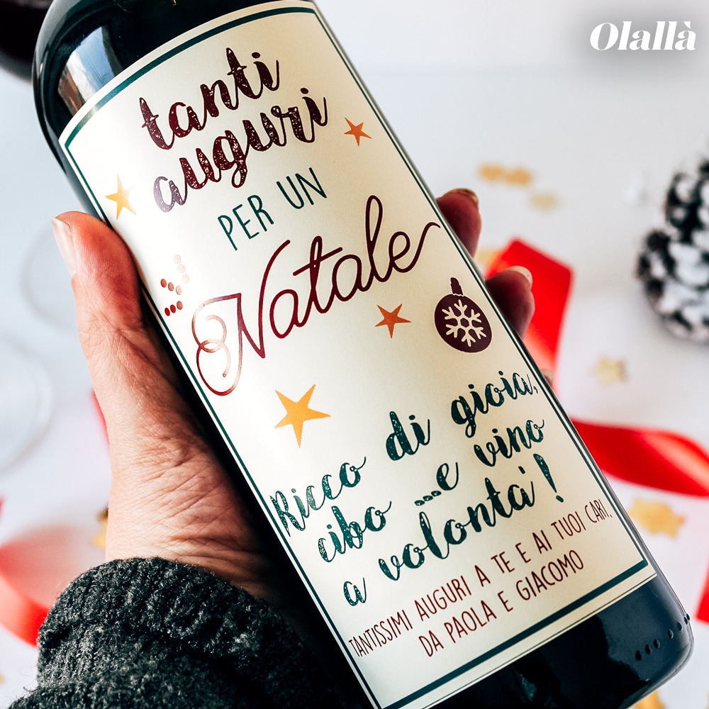 Bottiglia Personalizzata con Auguri - Idea Regalo per Natale - immagine 4
