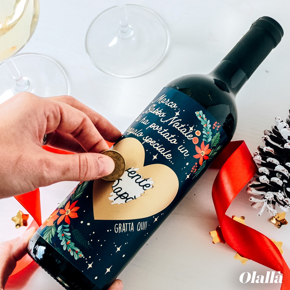Bottiglia Gratta e Vinci Personalizzata con il tuo Messaggio Segreto - Regalo di Natale Originale - immagine 2