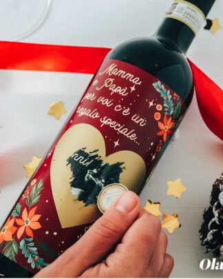 Bottiglia Gratta e Vinci Personalizzata con la tua Foto Segreta e la tua Dedica - Regalo di Natale Originale