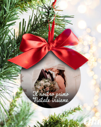 Decorazione di Natale Personalizzata con Foto e Dedica - Idea Regalo Natale per Lui