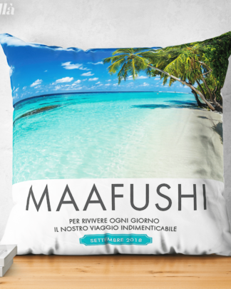 Cuscino Personalizzato con Foto Panoramica Luogo del Cuore con Frase e Data