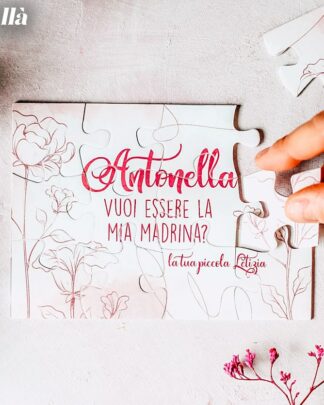 Puzzle Personalizzato con Messaggio a Sorpresa Vuoi Essere la Mia Madrina di Battesimo?
