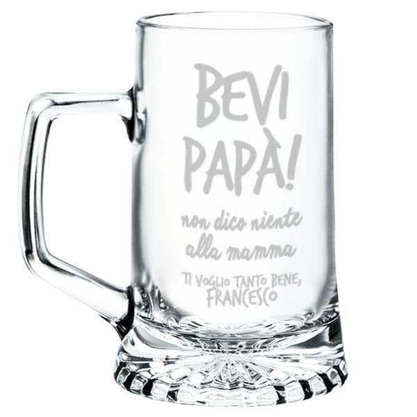 Boccale da Birra Personalizzato "Bevi Papà, Non dico Niente alla Mamma!" - Idea Regalo Festa del Papà - immagine 8