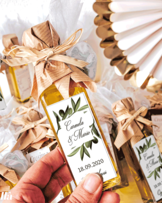 Bottiglietta di Olio Extra Vergine d'Oliva Italiano, con Etichetta Personalizzata - Bomboniera Matrimonio