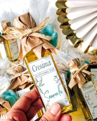 Bottiglietta di Olio Extra Vergine d'Oliva Italiano, con Etichetta Personalizzata - Bomboniera Gastronomica
