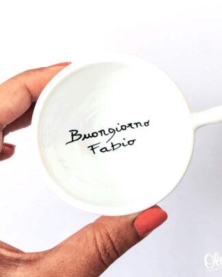 Tazzina da Caffè con Messaggio segreto "Buongiorno ..." con Nome - Idea Regalo Originale