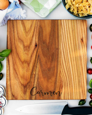 Tagliere Personalizzabile con Nome Corsivo Elegante - Idea Regalo Donna