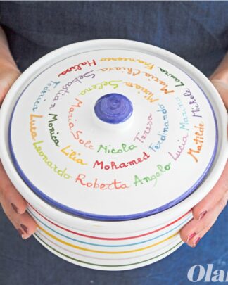 Biscottiera in Ceramica Personalizzata con Colori Arcobaleno - Idea Regalo per Maestra o Insegnante