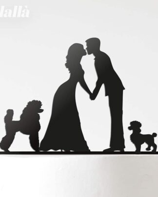 Cake Topper Personalizzato Sposini con Cani - Decorazione Torta Nuziale