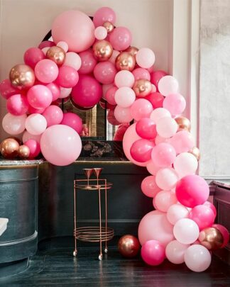 Arco di 200 Palloncini Colorati Rosa e Oro - Decorazione Festa