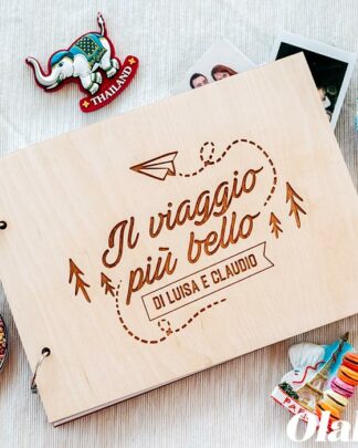 Album Libro A5 in Legno Personalizzato per i Tuoi Ricordi di Viaggio