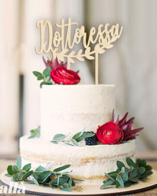 Cake Topper Dottore o Dottoressa con Ghirlanda