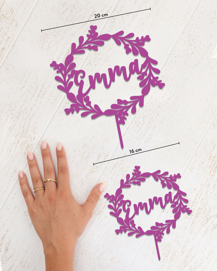 caketopper-dimensione-nome-ghirlanda-foglie