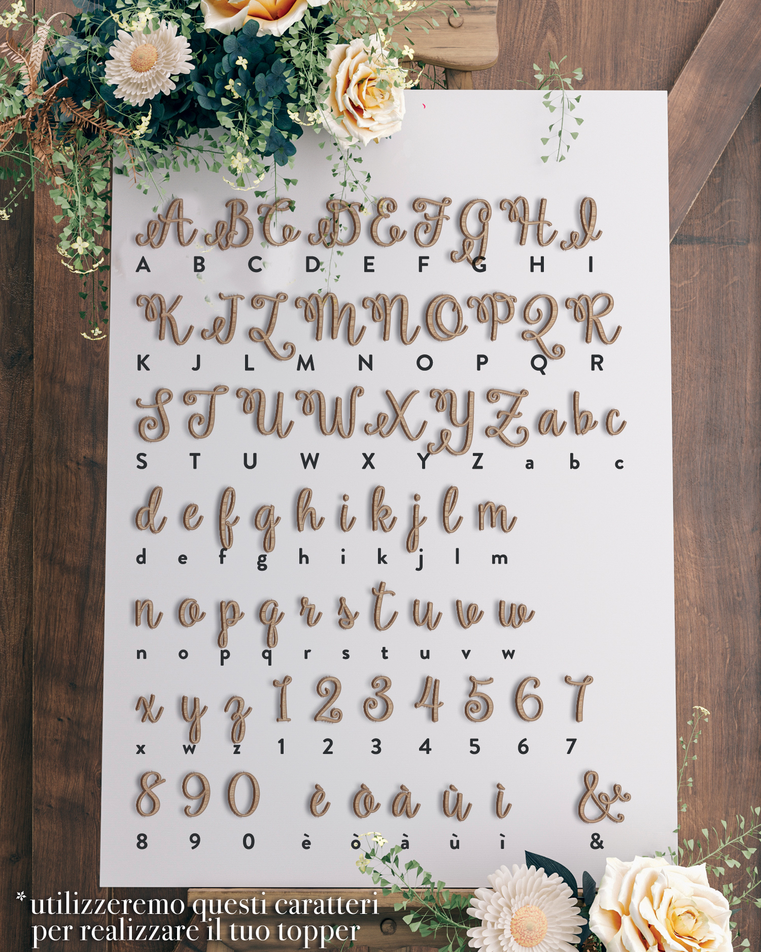 Cake Topper Personalizzato Battesimo di con Nome e Corona di Cuori - immagine 6