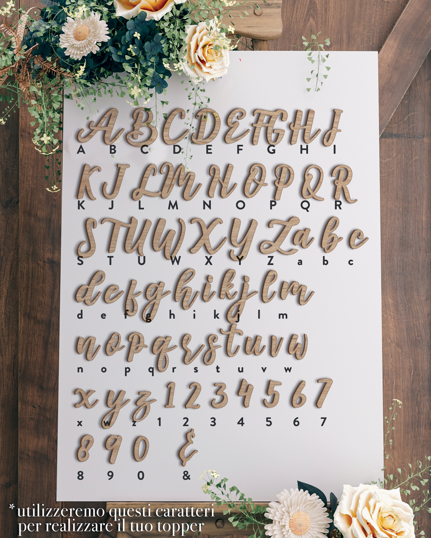 Cake Topper Personalizzato Con Nome e Decorazione Corona - immagine 5