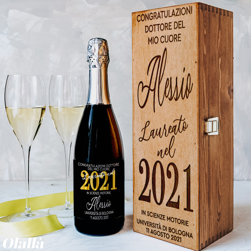 Bottiglia di Vino Personalizzata con Nome, Facoltà e Data Laurea - Idea Regalo Laurea - immagine 7