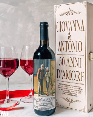 Bottiglia Personalizzata con Foto e Dedica - Idea Regalo per Anniversario
