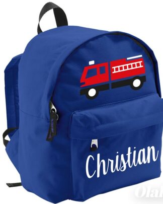 Zainetto per Scuola e Asilo Personalizzato con Camion dei Pompieri - Idea Zaino Scuola per Bambino, Back to School