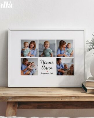 Stampa Personalizzata Foto Collage e Dedica Idea Regalo Nonni