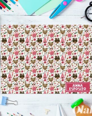 Tovaglietta Personalizzata per la Scuola da Bambino tema Bosco