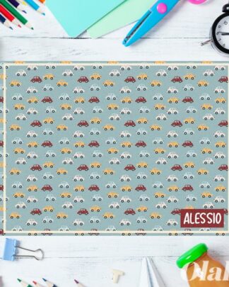 Tovaglietta Personalizzata per la Scuola da Bambino tema Macchinine