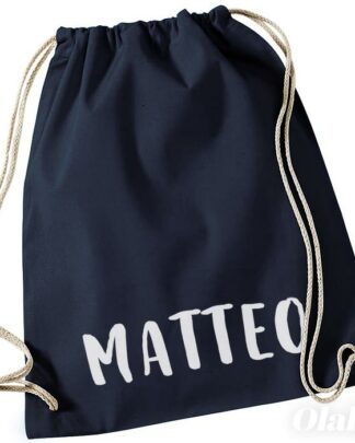 Sacca Scuola Colorata Personalizzata con Nome Stampatello