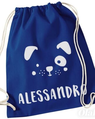 Sacca Scuola Personalizzata con Nome e Cagnolino