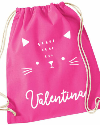 Sacca Scuola Personalizzata con Nome e Gattino