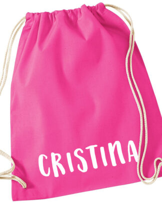 Sacca Scuola Colorata Personalizzata con Nome Stampatello