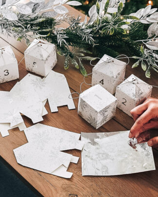 Calendario dell'Avvento Scatoline Fiocchi di Neve