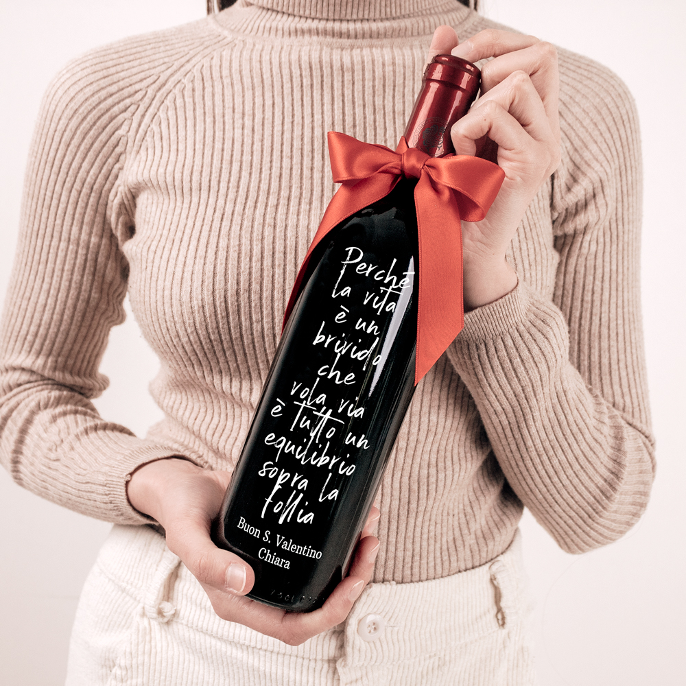 Bottiglia di Vino con Etichetta Personalizzata con Dedica e Decorazione Cuore con Foto - Set Idea Regalo per Anniversario, San Valentino - immagine 10