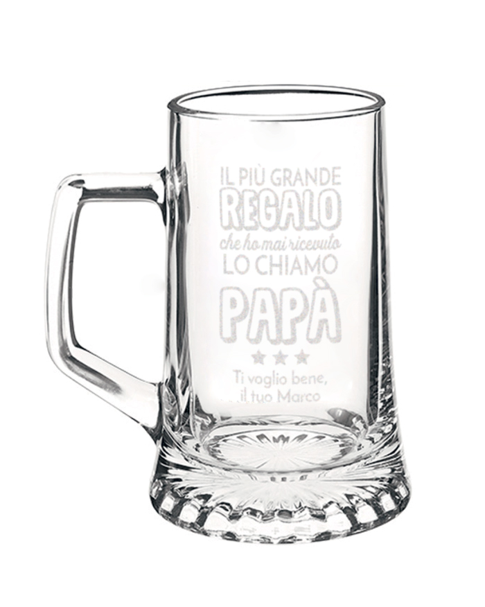 Boccale da Birra per Papà Personalizzabile con Dedica "Il Più Grande Regalo Lo Chiamo Papà" - Idea Regalo per Festa del Papà, per Papà che Amano La Birra - immagine 5