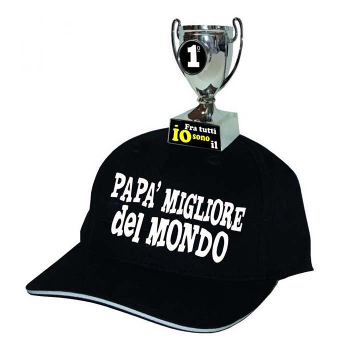 Cappellino con Coppa Trofeo Il Migliore dei Papà - immagine 2