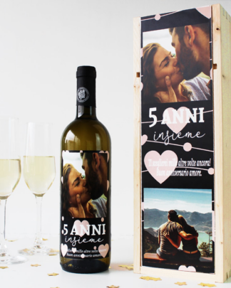Cassettina Porta Vino Personalizzata con Foto Amore - Idea Regalo Anniversario