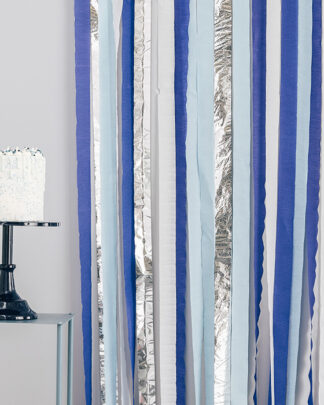 Fondale per Feste in Carta Blu ed Argento