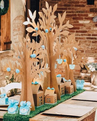 Albero Decorativo in Cartone Avana Idea Decoro Confettata Angolo Bomboniere Battesimo Matrimonio