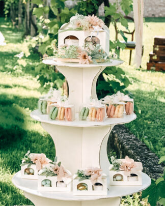 Alzata Decorativa Maxi in Cartone Bianco Idea Decoro Confettata Angolo Bomboniere Battesimo Matrimonio