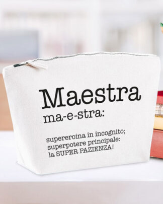 Pochette Beauty Case Personalizzato Definizione Maestra - Idea Regalo Maestra