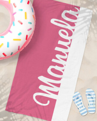 Telo Mare Rosa Personalizzato con il tuo Nome