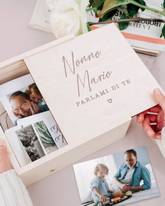 Scatola dei Ricordi per i Nonni Personalizzabile "Nonno Parlami di Te" - Idea Regalo per Festa dei Nonni