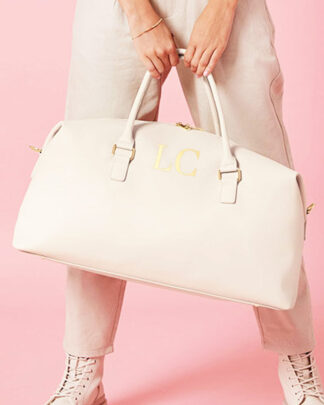 Borsone da Viaggio in Ecopelle Personalizzato con Iniziali Donna - Idea Regalo per Chi Viaggia