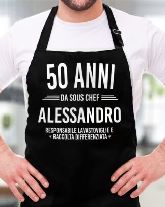 Grembiule da Cucina Stampato Personalizzato - Idea Regalo 50 Anni