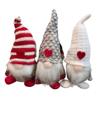 Gnomo Decorativo Natalizio con Cuore Sul Cappello - Da Appoggio - Decorazione Casa